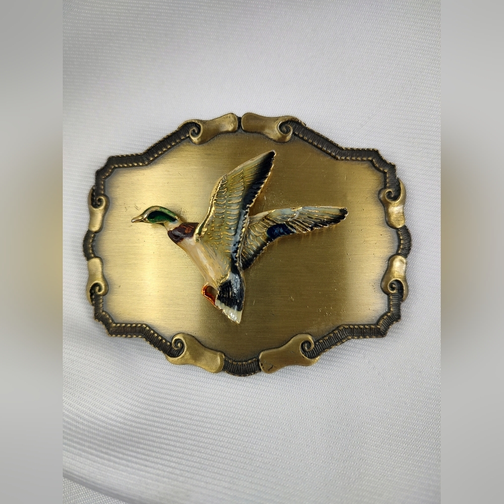 Vintage Brass Duck Belt Buckle